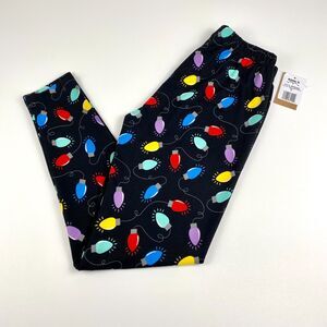 Kohl's Jollidays Womens Leggings SM Lounge Pajama Holiday Lights Christmas NWT